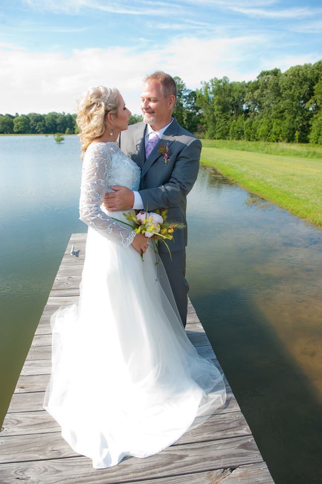 Wedding Couple By Lake