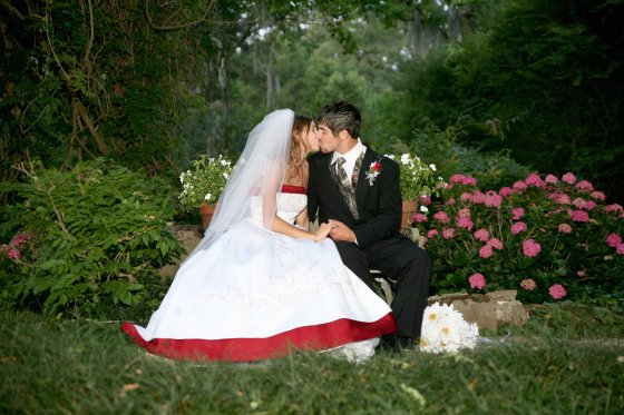 Wedding Kiss in the Garden